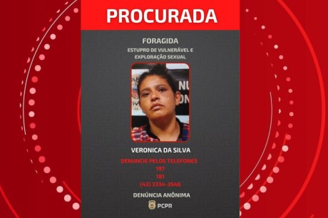 Mulher é procurada pela polícia suspeita de explorar filha adolescente sexualmente em troca de drogas, no Paraná